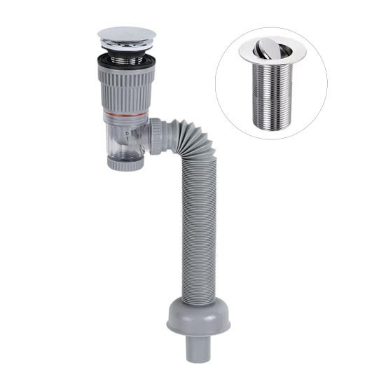 Bathroom Sink Drain Kit with Flexible Expandable P-Trap Leak-Proof Odor Prevention Easy Installation