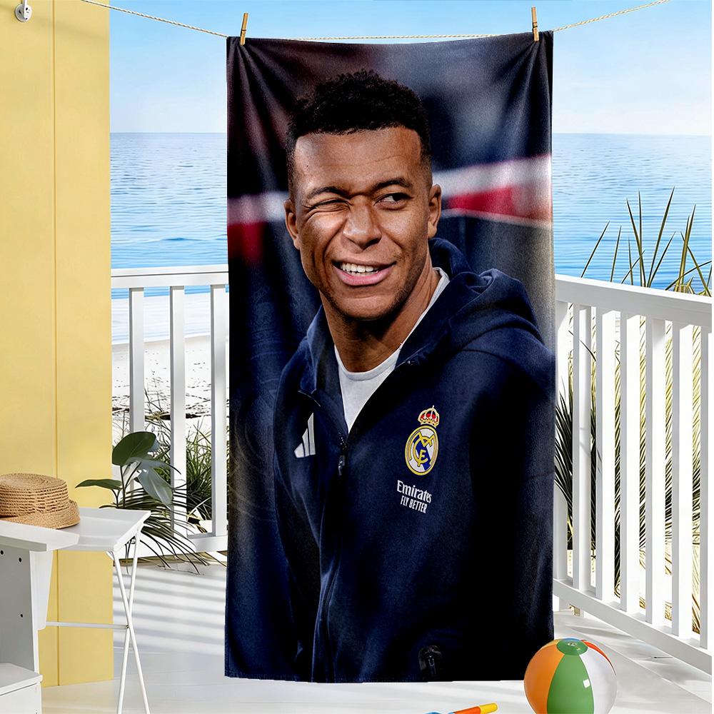 Mbappe Beach Towel Soft Durable Quick-Dry Comfortable Lightweight Suitable for Sports, Travel, Swimming, Yoga, Bathroom, Beach, And Pool