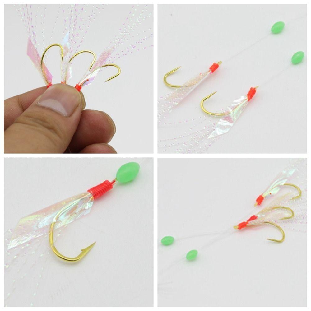 Золотая леска Sabiki Золотые крючки Красочные снасти Gang Приманки Рыболовная мишура Карп Морская рыбалка