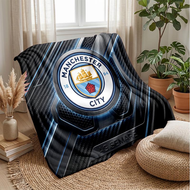 Manchester City Theme blanket Soft Flannel Blanket Plush Throw Blanket Cozy Sofa Bed Blanket for Home Decor