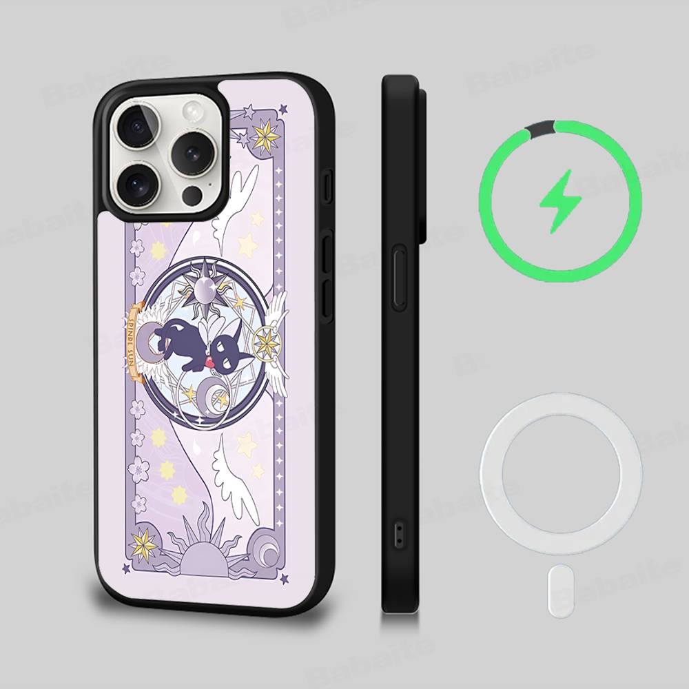 Магнитный матовый чехол для телефона C-Cardcaptor Sakura для iPhone 16 17 15 14 13 12 11 Для Magsafe Беспроводная зарядка Обложка