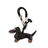 PU Leather Animals Keyring Hanging Ornament Mini Car Key Accessories Dachshund Dog Keychain  Men