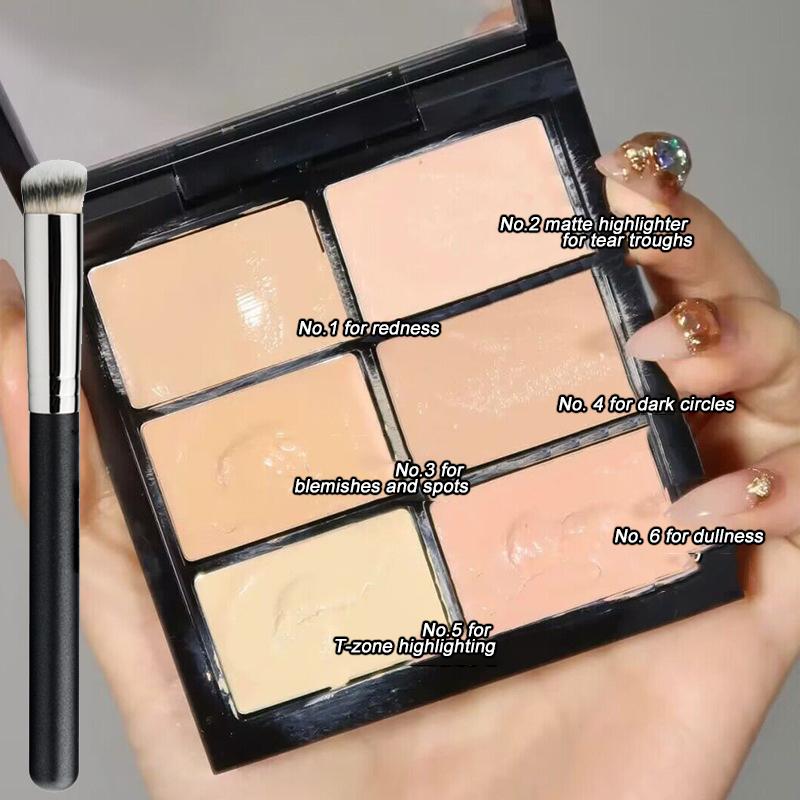 Creamy Mousse Concealer Palette Coverage Dark Eye Circles Matte Highlight Brightens Skin Tone Face Moisturizing Concealing Cream