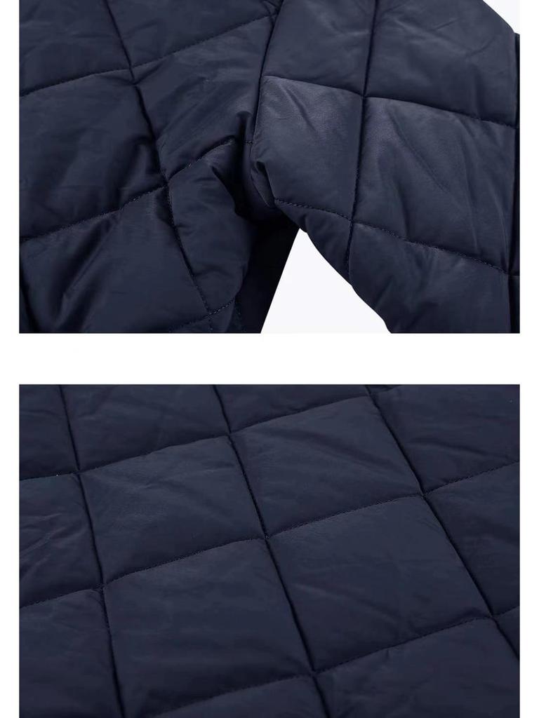 Мужская осенне-зимняя куртка 2024 года с воротником-стойкой и ромбовидной стежкой - Легкая, теплая и модная