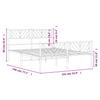 Metal Bed Frame with Headboard and Footboard Black 135 x 190 cm