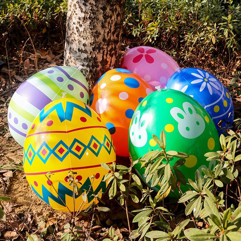 1PC Inflatable Easter Eggs Easter Toys Egg Decoration Inflatable Patio Decoration Eggs Pvc Easter Inflatable Eggs Multi-Style