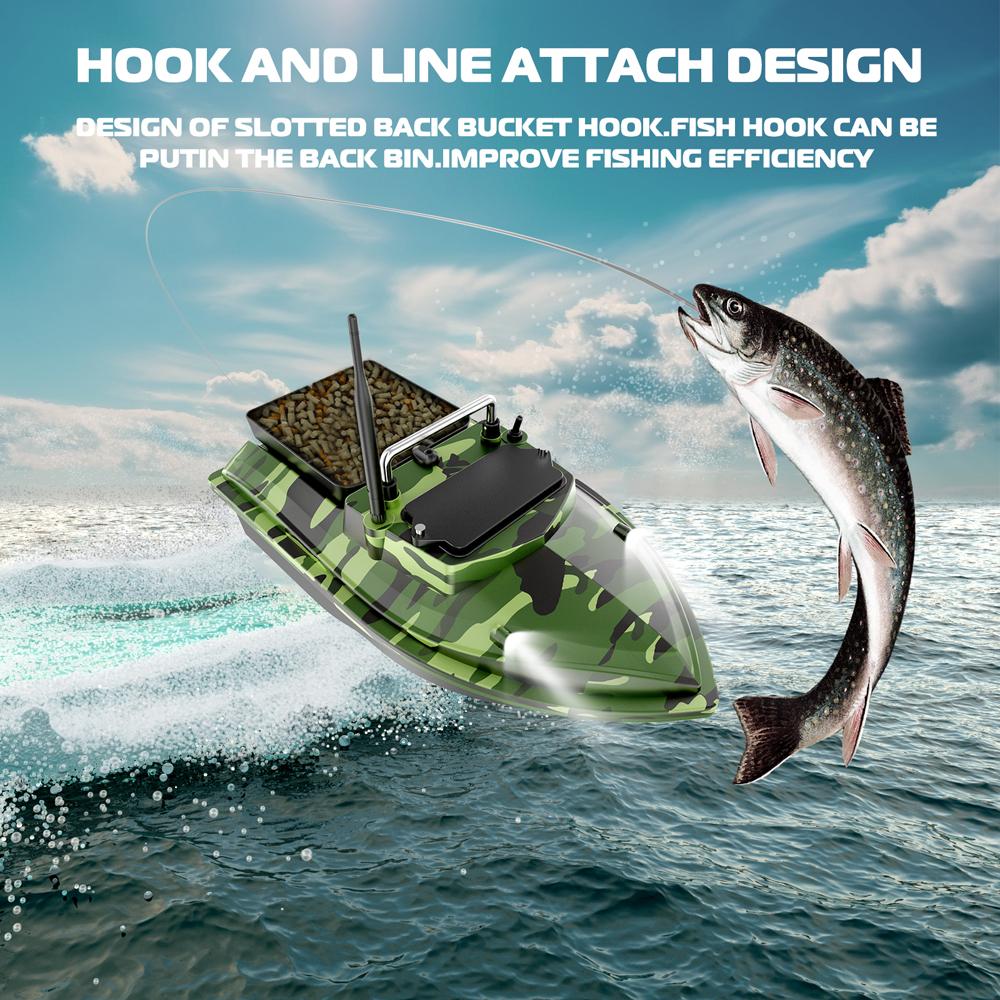 Рыболовный прикормочный кораблик 500м Пульт дистанционного управления Прикормочный кораблик Двухмоторный Эхолот 2КГ Загрузка Поддержка Автоматический Круиз/Коррекция Маршрута