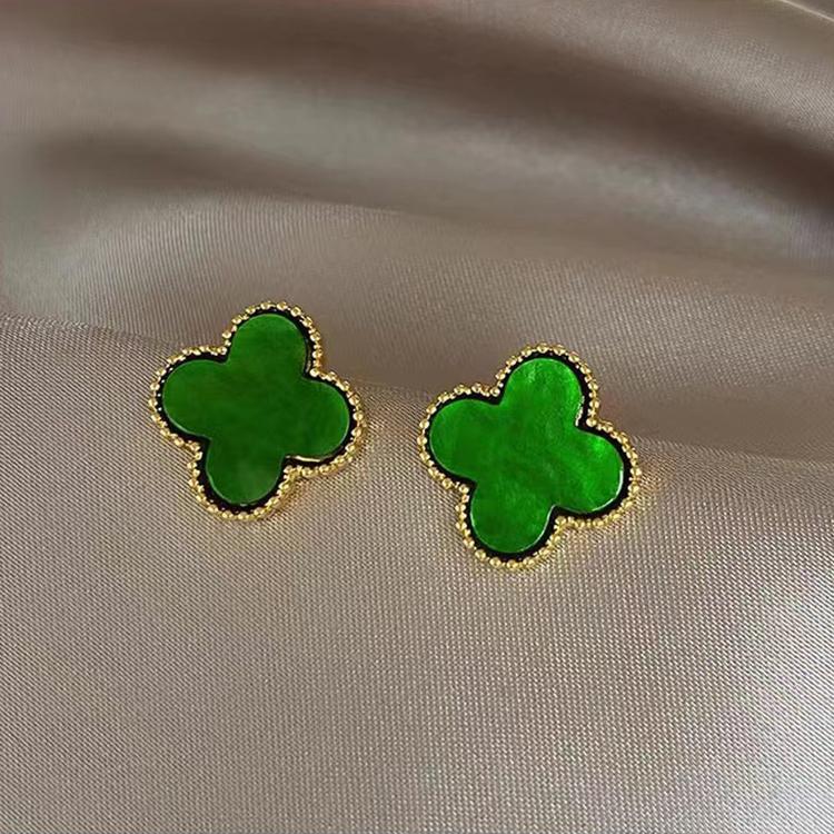 Большие серьги с четырьмя лепестками клевера, нишевый дизайн, чувство сотни со старшими, легкие, роскошные, темпераментные, простые милые серьги, женские серьги
