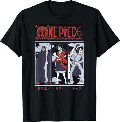 One Piece Anime Meet The Monkeys Dragon, Luffy, and GARP T-Shirt