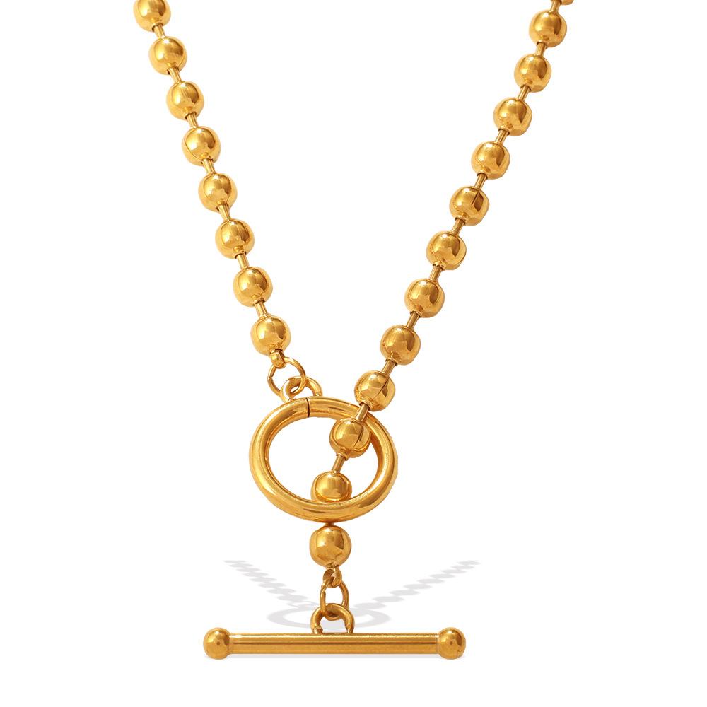 Yori New Retro Necklace Fashionable Versatile OT Clasp Design Simple Round Bead Choker DIY Production of Necklac Accessory