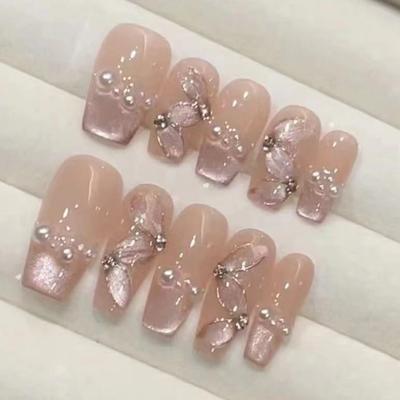 Чистый ручной работы фототерапевтический нейл-арт шелковая лента носить ноготь готовый кошачий глаз нейл-арт патч показывающий белизну