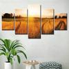 Modular Hd Prints Picture Home Decoration Golden Sunny Wheat Field Paintings 5 Set Canvas Poster Wall Art For Living Room Frame