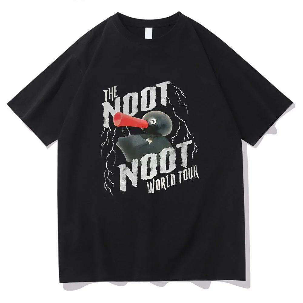 Y2k Vintage Tops Pingu Noot Noot World Tour Print TShirt Casual Short Sleeve Unisex Fashion Popular Vintage Tee 2026