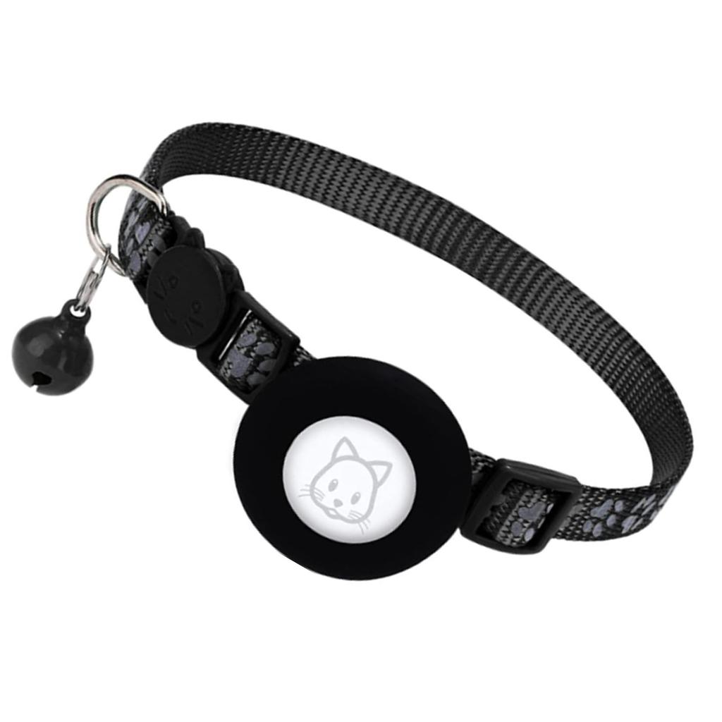 Ошейник для кошки с локатором, предотвращающий потерю, светоотражающий ошейник для кошки с GPS, с безопасной застежкой и колокольчиком для маленького питомца