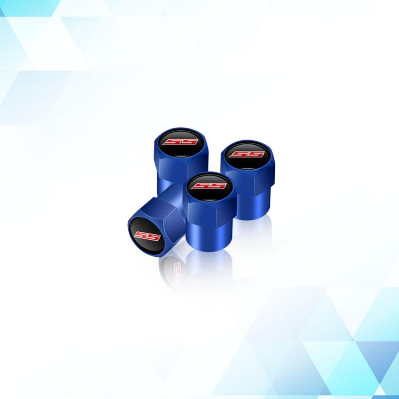 BSQGD1 SS Logo Emblem Metal Car Tire Valve Stem Cap Tire Wheel Stem Air Valve Caps For Chevrolet Sport Cruze Camaro Captiva Aveo 4Pcs