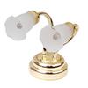 1/12 Scale Dollhouses Miniature Wall Sconce LED Wall Lamp with Double Head for Dollhouses Ambiances Display Accessories