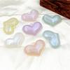 Acrylic Pendant Large Peach Heart 5pcs DIY Accessories Fashion Fine Flash for Bracelet Jewelry Making Beads Hanging Hole Handmade Materials Bubble