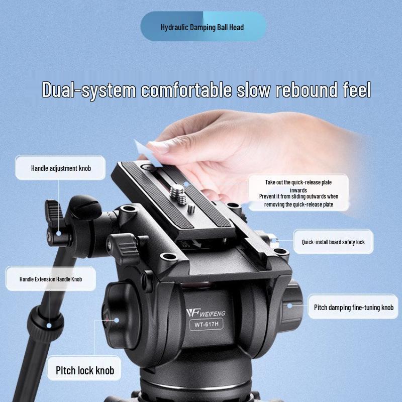 Weifeng 617 Портативный Гидравлический Штатив 1,85 м для DSLR и Большой Киносъемки