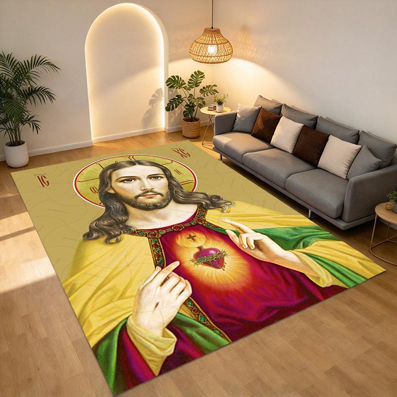 Jesus Christ Living Room Nonslip Area Rug Soft Carpet For Bedroom Game Playroom Sofa Office Home Decor Doormat Christmas Gift C9301102