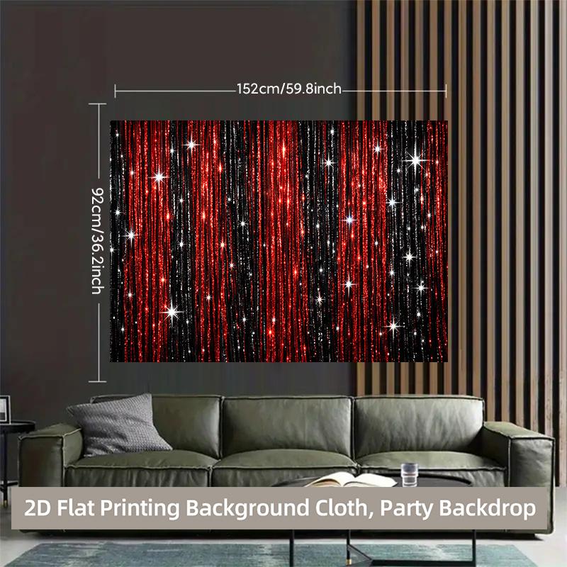 2D Plane - 1 piece of 2D plane printed background banner a dazzling red and black light background party banner