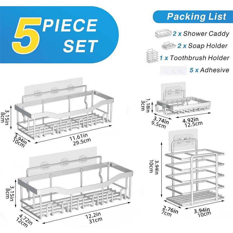 Настенная полка-органайзер для ванной комнаты без сверления