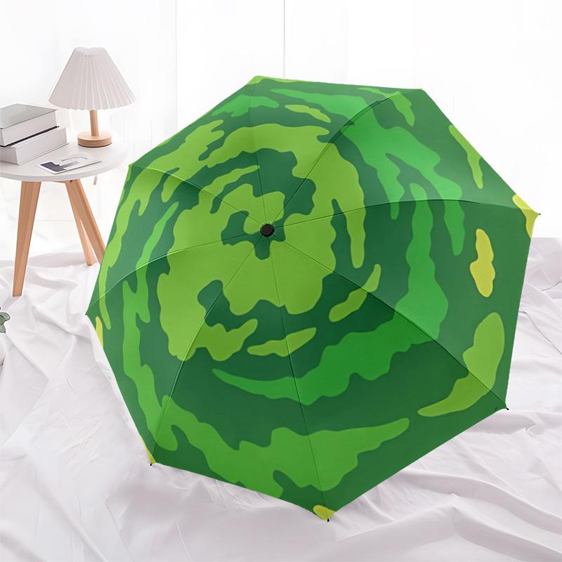 1pc Watermelon Slice Automatic Open/Close Umbrella with Windproof, Functional Design, 8-Rib Sturdy Canopy