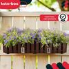 Balcony Flowerpot Box for Railing Rustic Brown 60 cm 2 PCS