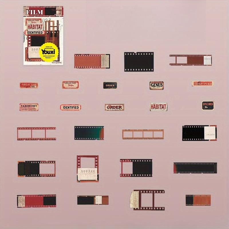 1 шт. материалы для блокнота 25 штук 4 вида серии пленки, стикеры «Прекрасный день», ретро-фильм, твердая карточка, наклейки-материалы для блокнота