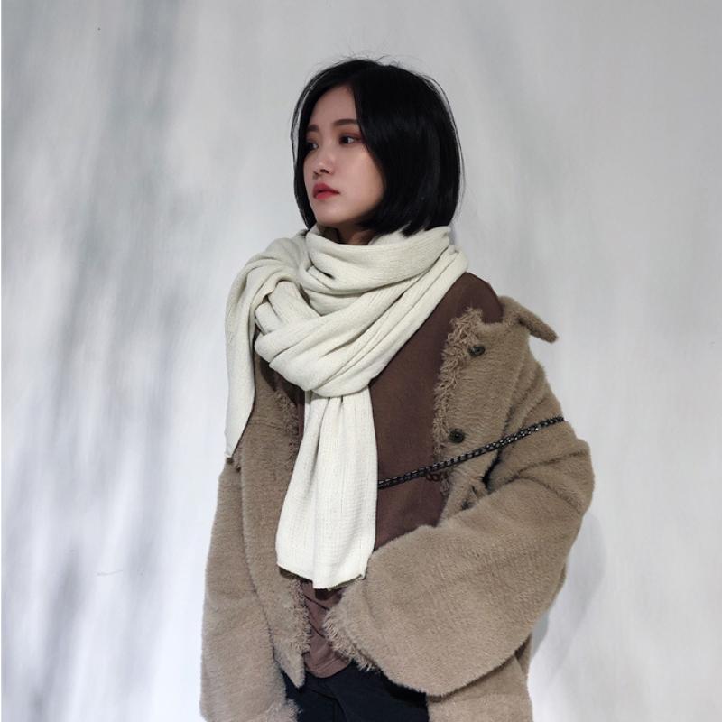Women's Solid Color Thick Warm Student Couple Scarf New Autumn Winter Female Imitation Cashmere Versatile Scarfs