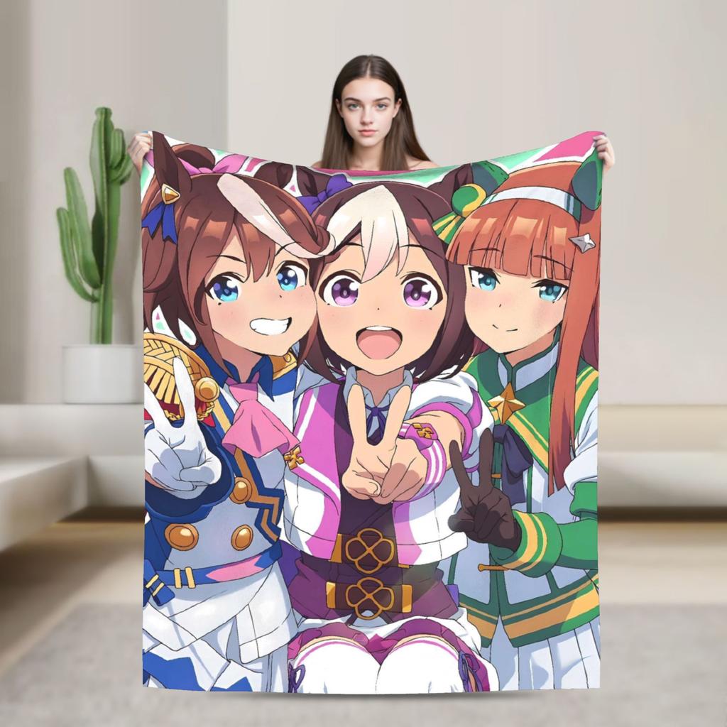 Умамусуме Претти Дерби Хару Урара Теплое Мягкое Одеяло Самолет Путешествие Плюшевое Плед Одеяло Спальня Фланелевое Покрывало Диван Кровать Покрывало