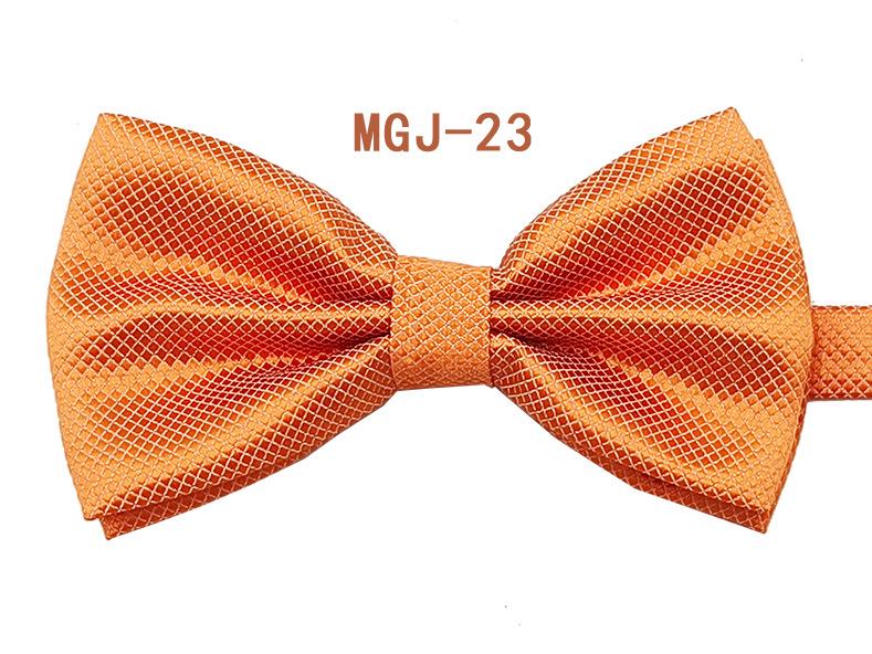 Men's Solid Black Double Layer Bow Tie - British Cube Grid, 27 Colors Available for Formal Events and Weddings.