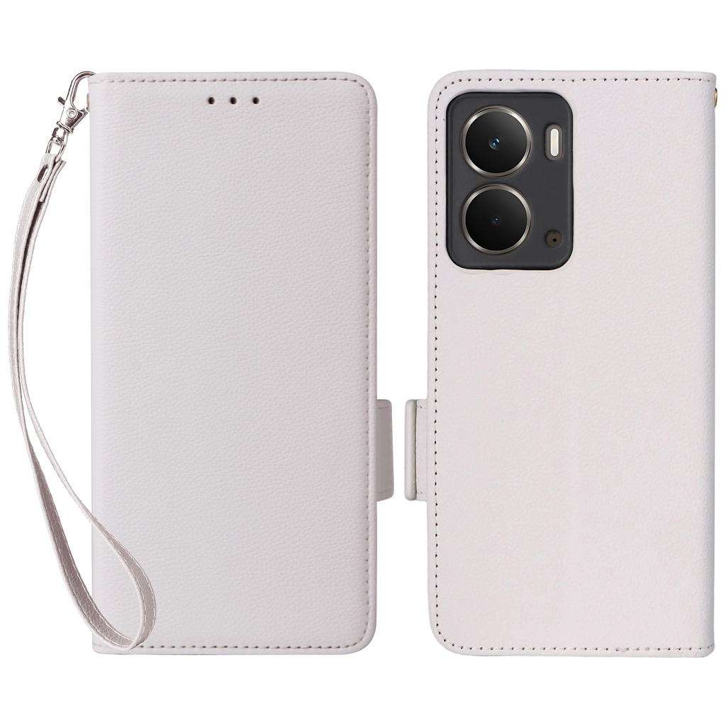 Чехол для Realme Neo7x 5G/P3 5G с ремешком на запястье, текстура личи, кошелек из ПУ кожи, чехол для телефона