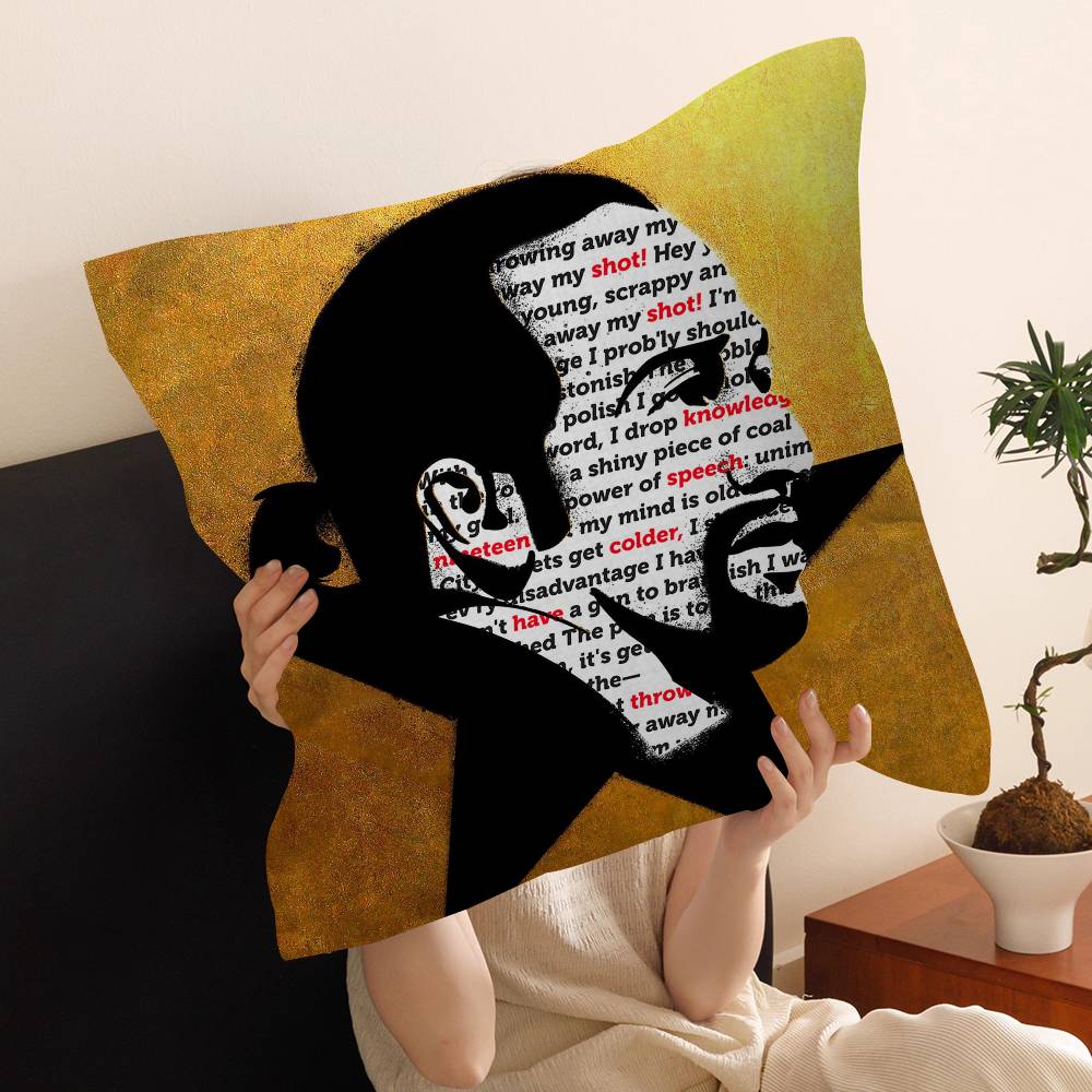 American Musical Hamilton Vintage Personalized Picture Text Home Decorative Pillows Household Gifts 45x45cm