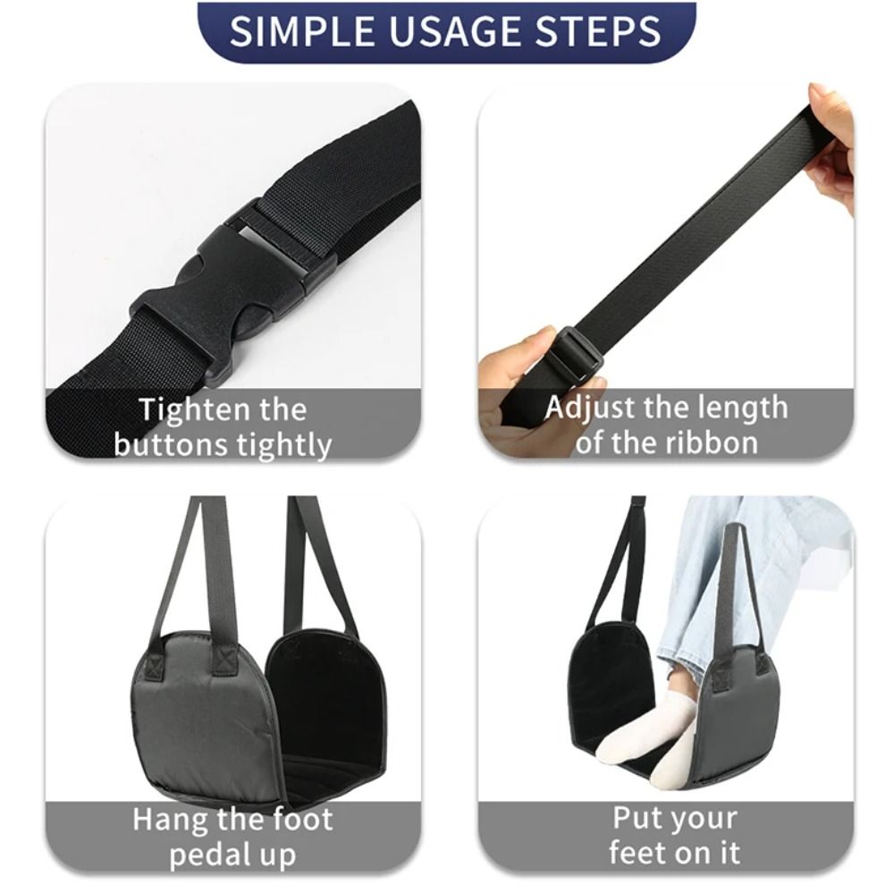 Removable Pad Outdoor Foot Hammock Comfortable Adjustable Strap Portable Footrest Flannel Mesh Leg Comfort Mat Car Essential