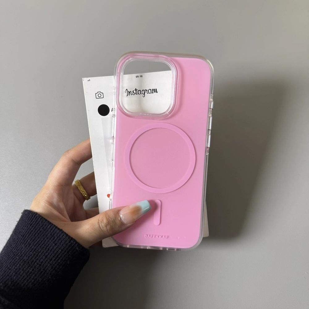 Милый однотонный розовый магнитный чехол для телефона для iPhone 13 14 15 16 17 Pro Max Для MagSafe Беспроводная зарядка Защитный чехол для девушек