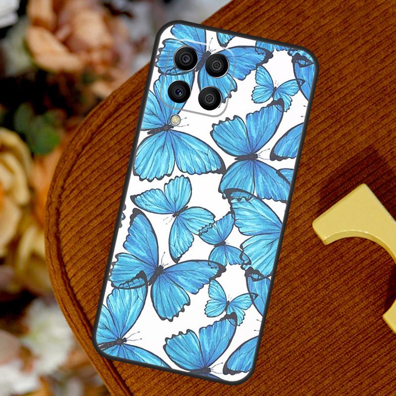 Blue Butterflies Nursery For Samsung Galaxy M13 M33 M53 M52 M32 M12 M14 M34 M54 M11 M21 M51 M15 M55 M31s M20 Case