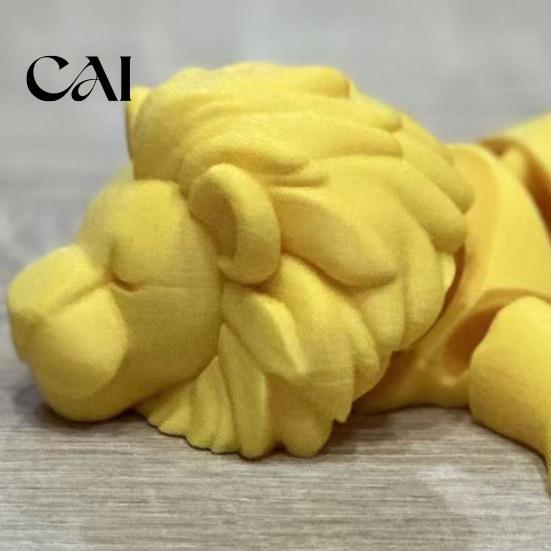 Артикулированные Настольные Украшения 3D Печатная Фигурка Лежащего Льва с Подвижными Суставами, Позируемая Миниатюрная Модель Животного для Украшения Стола,
