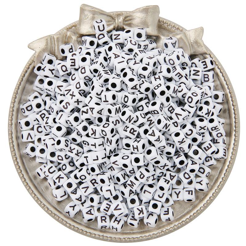 Бусины для браслета ручной работы 5x5 мм Акриловые английские буквы Квадратные бусины Бисероплетение Украшения Аксессуары Подвеска ручной работы Браслет своими руками Материалы