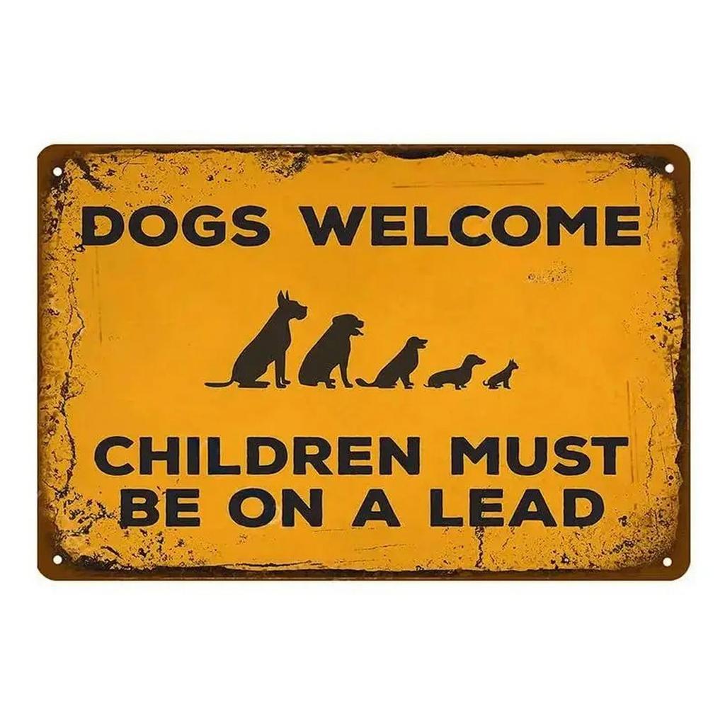 Decor Warning Vintage Metal Tin Signs Beware Dog Kisses Funny Poster Decor for Cafe Garage Bar Pub Club Man Cave Wall Decoration