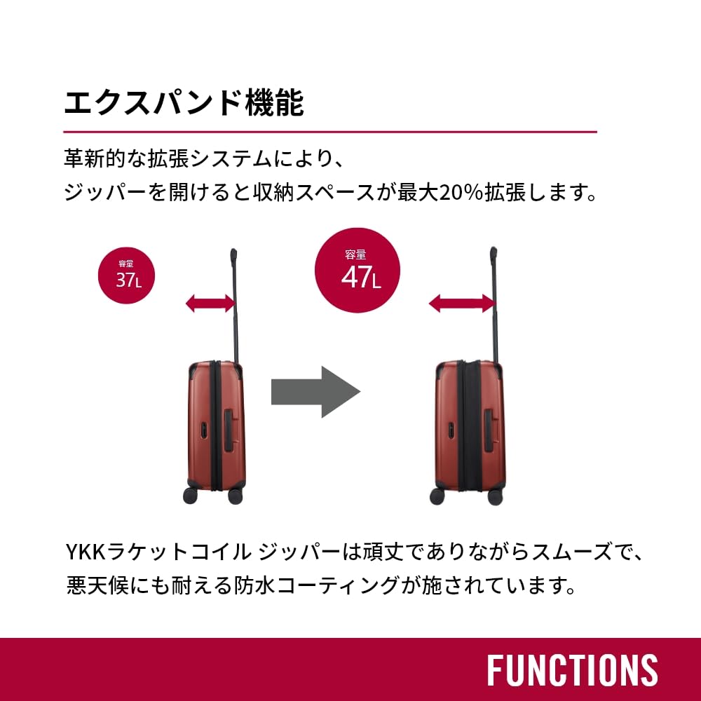 Spectra Expandable Global Suitcase That Can Be Expanded Up To for Business Overseas Carry Expanded TSA Double 8 Red 611754 [Victorinox] 3.0 Carry-on
