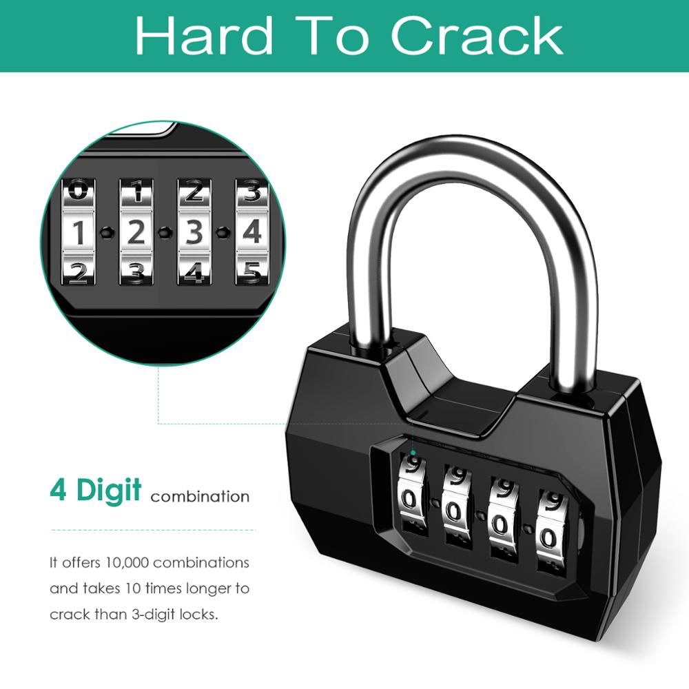 Security 4 Dial Digit Combination Lock Safely Code Lock Vault Combination Padlock Anti-theft Lock