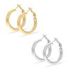 S925 Sterling Silver Jewelry Set of 2 Pair 18K Gold-Plated Chunky Thick Clutchless Hoop Earrings for Women Teen 30MM