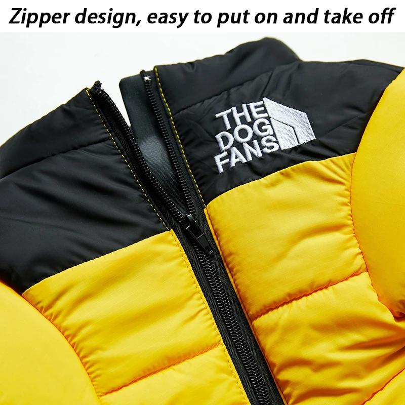 Large Winter Pet Dog Clothes French Bulldog Puppy Warm Windproof Jacket Medium Dog Coat Waterproof Cotton Jacket Polyester Comfortable Pet Outfits