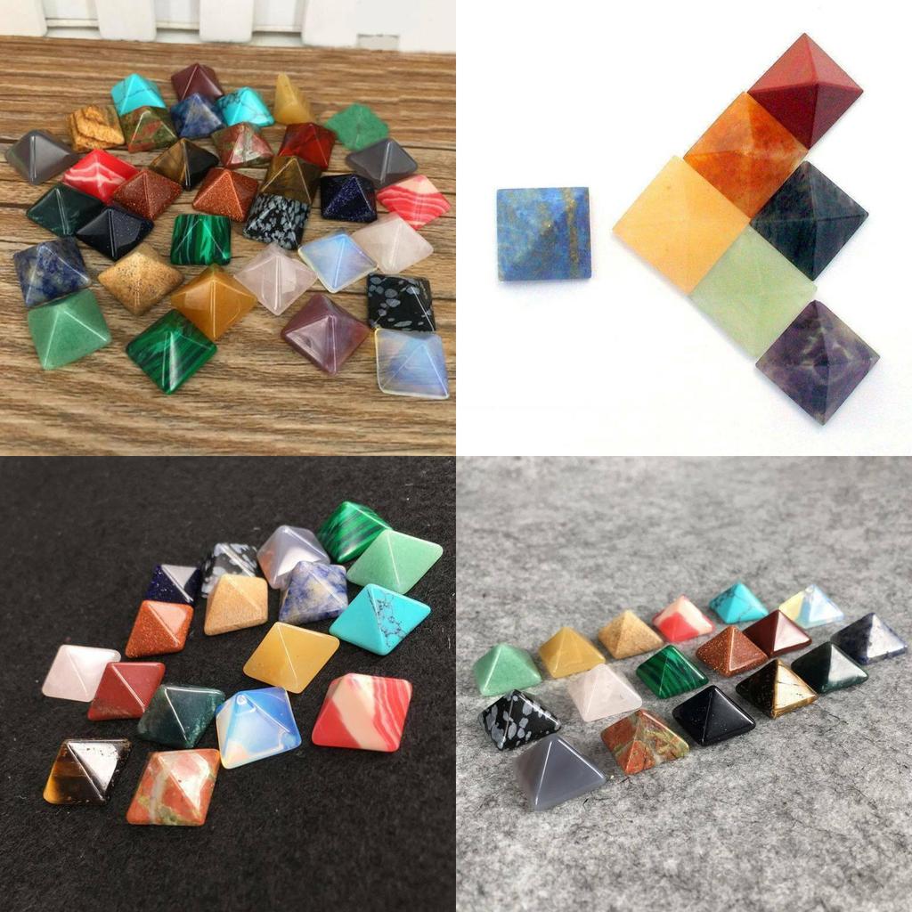 Authentic Natural Quartz Chakra Pyramid Stone Set For Meditation Healing And Spiritual Growth