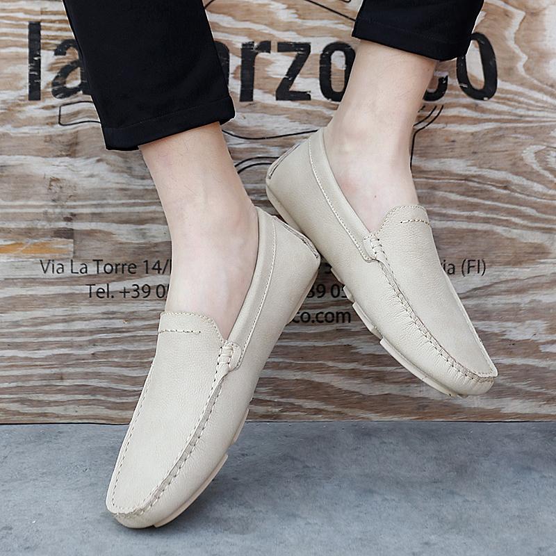 Обувь из натуральной кожи больших размеров, мужские лоферы, удобная повседневная обувь, мужские мокасины на плоской подошве, мужская обувь
