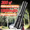 200000LM Ultra-High Power Flashlight Digital Electronic Display Waterproof Torch Zoom Hand Light Outdoor Camping Lantern