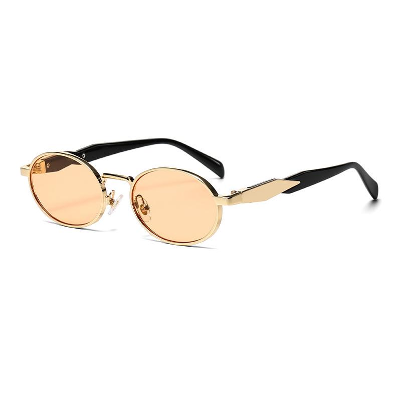 Steampunk Sunglasses Retro Women's Oval Sunglasses Fashion Men Punk Style Classic Retro Small Metal Brand Glasses UV400