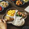 4Compartment Ceramic Divided Plate Portion Control Diet Tray Multi Grid Fruit Breakfast Dish Household Tableware Serving Platter