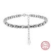 ORSA JEWELS Настоящее стерлинговое серебро 925 пробы Браслет-цепочка с бусинами для женщин Подарок-украшение Браслет-цепочка с бусинами 4 мм Аксессуары GAB01