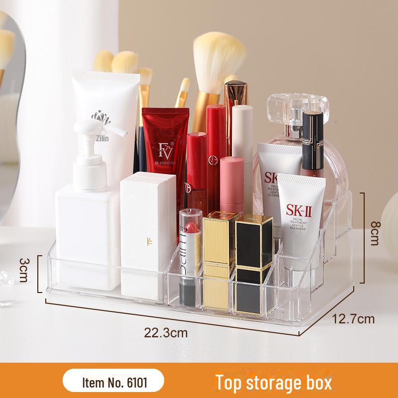Прозрачный настольный органайзер для косметики в спальне и многоуровневого хранения